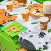 162Pcs Jungle Party Supplies- Include Animal Shape Plates, Jungle Tablecloth, Safari Flag, Napkins, Cups, Cutlery, Safari Theme Party Supplies for Kids Birthday Baby Shower Wild One, Serves 20 Guests