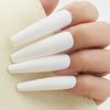AddFavor XXL Extra Long Press on Nails Coffin Matte Fake Nails Full Cover Acrylic False Nails 12 Sizes 120pcs White Nail Tips for Women Fingernails Manicure Design