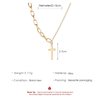 YienDoo Simple Cross Necklace Asymmetric Chain Cross Pendant Necklace Paperclip Chain Fashion Jewelry for Women (Gold)