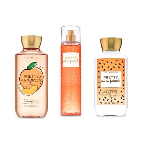 Bath and Body Works - Pretty as a Peach - Daily Trio - Shower Gel, Fine Fragrance Mist & Body Lotion - 2020