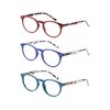 MDee Reading Glasses 3 Pack Women Classics Round Blue Light Blocking Readers Glasses Ladies Spring Hinges 1.75