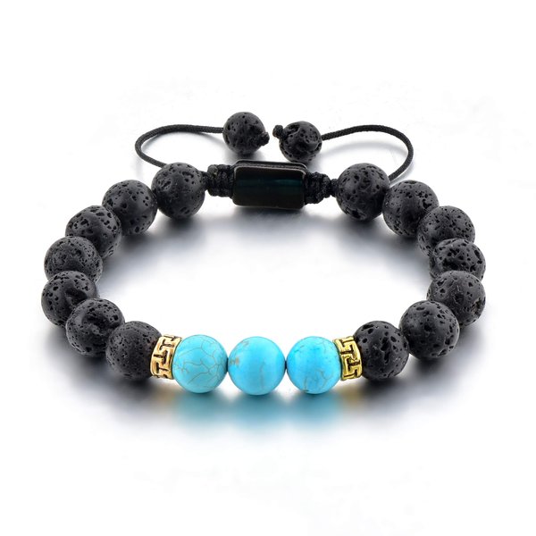 Mystiqs Kids Adjustable Lava Rock Beaded Stone Bracelet Essential Oil Diffuser for Aromatherapy Ideal for Anti-Stress or Anti-Anxiety Ages 6-13 (New Upgraded Anti-Loose System)