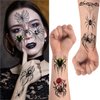 Halloween Spider Stickers Temporary Tattoos Stickers Waterproof Sweatproof Weird 3D Simulation Spider Web DIY Decorations Face and Body Horror Spider for Festivals Masquerade Cosplay Party (14 Sheets)
