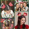 XANGNIER Christmas Hair Accessories Kits for Girls,Women,Kids,12 Pcs Liners Hair Accessories Decorations for Crazy Hair Day with 12 Hair Clips and Silicone Decorative Granules