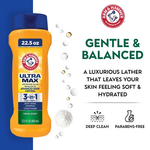 Arm & Hammer, 3-in-1 Body Wash Fresh Scent, 22.5 Fl Oz