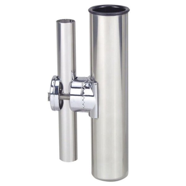 Perko 1215DP0CHR Clamp-On Fishing Rod Holder for 3/4" to 1" Rails