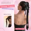 Ponytail Extension HOOJIH Claw Clip Braided Ponytail Extension Hair Extensions 20 Inch Double Braided Ponytails Hairpieces for Women - Natural Black