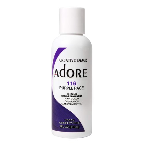 Adore Semi Permanent Hair Color - Vegan and Cruelty-Free Hair Dye - 4 Fl Oz - 116 Purple Rage (Pack of 2)