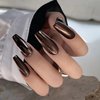Chocolate Brown Chrome Nail Powder Holographic Metallic Mirror Effect Coffee Nail Glitter Dust Acrylic Pigment for Nails Gel Polish Winter Manicure Art Design Decorations