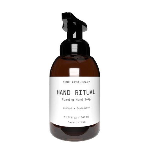Muse Bath Apothecary Hand Ritual - Aromatic and Nourishing Foaming Hand Soap, Infused with Natural Aromatherapy Essential Oils - USDA Certified Biobased - 11.5 oz, Coconut + Sandalwood
