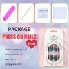 24 Pcs Cat Eye Press on Nails Short Oval Fake Nails Artificia Acrylic Nails Press ons Dark Blue Full Cover Glue on Nails Glossy Stick on Nails for Women & Girls