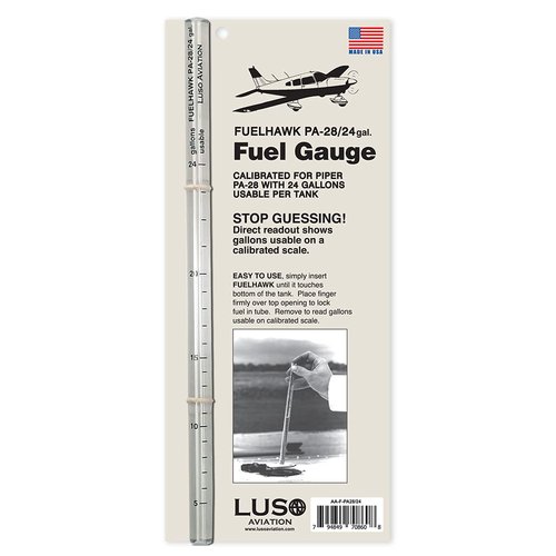 Luso Aviation Fuelhawk Aircraft Fuel Gauge, Piper PA-28 - 24 gallon