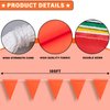 105ft Pennant Banner Flags, 7"x10" Fluorescent Orange Safety Flagging Banner Warning Flags for Construction Site/Traffic Control/Boundary Barrier Signs, Perimeter Marking Flags on String, 45 Flags
