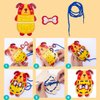 Promise Babe 5 Pack Animals Lacing Cards Wood Block Puzzle Threading Toys Montessori Toy Sewing Cards for Toddler Educational Preschool Toys…