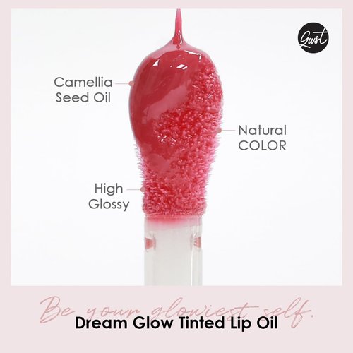 glowiest Dream Glow Tinted Lip Oil ; 3-in-1 Formula: Lip Gloss with a high shine finish, Non-sticky Long Lasting | Korean Plumped Tinted Lip Oil - 0.19 fl. oz. 5.7 ml (004 ROSEWOOD, Original)