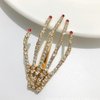 Luckycivia 6 Pcs Halloween Rhinestone Bone Shape Hair Clips, Skeleton Claws Barrette, Alloy Hairpins, Zombie Punk Rock Horror Hair Accessories for Women Girls