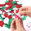 NT-ling Christmas Glitter Foam Stickers Self-Adhesive Christmas DIY Foam Craft Kits Santa Claus, Christmas Tree, Snowman, Bell, Elk, Bow, for Kids' Art Projects, Cards, Party Decorations,96 Pieces