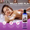 Lick Cherries and Cream Indulgence Flavored Massage Oil – Romantic, Sweet, Non-Sticky, Couples, 4 oz