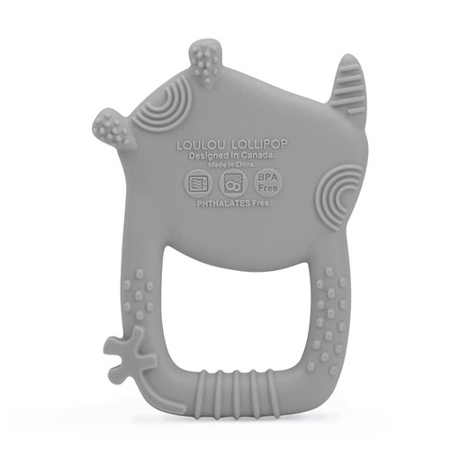 Loulou Lollipop Wild Silicone Baby Teether - Rhino Grey