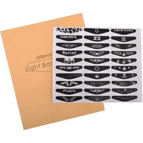 eXtremeRate 30 Pcs/Set Color Artwork Pattern Signs Led Lightbar Cover Light Bar Decals Stickers Flim for ps4 for ps4 Slim for PS4 Pro Controller Skins