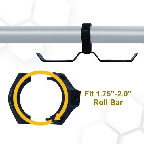 AL4X4 UTV Helmet Hanger Aluminum Headset Hanger Fits 1.75"-2" Roll Cage, UTV Hanger for Headset Helmet Goggle Gloves, Compatible with Polaris RZR Can