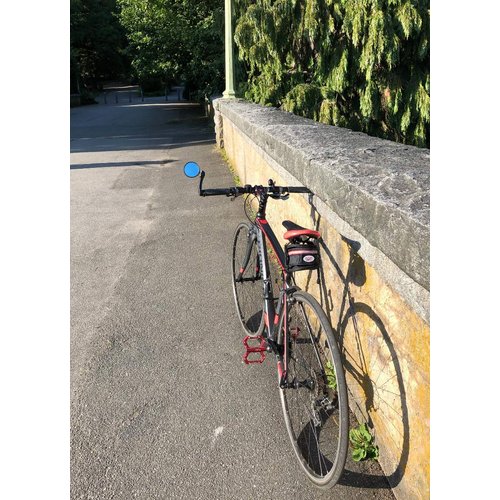 Hafny Bar End Bike Mirror, HD Blast-Resistance Bicycle Mirror, Safe Adjustable Rearview Mirror, Cycle Mirror, E-bike Mirror, HF-M952B-FR04 (Anti-glare Blue Glass Lens (68mm))