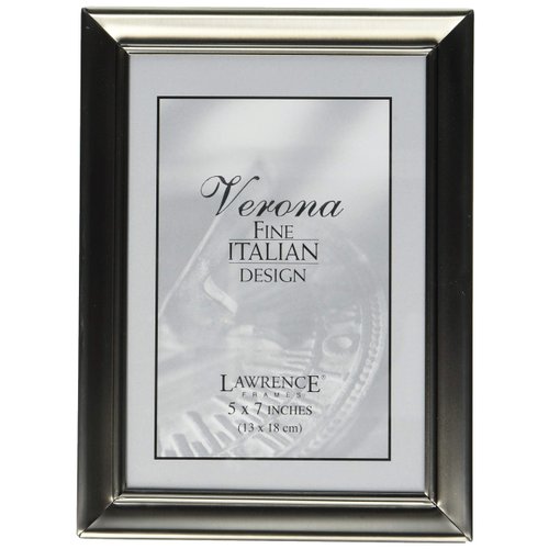 Lawrence Frames 609057 Brushed Pewter 5 by 7 Metal Picture Frame