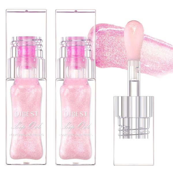 Color Changing Lip Oil,2Pcs KTouler Cosmetics Nourishing Lip Glow Oi, Plumping Color Changing Lip Oil, Long Lasting Non-sticky Hydrating Lip Oil