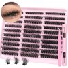 Fluffy Lash Extension Kit 60D+80D+100D Lash Clusters Thick Eyelash Extension Kit 10-18mm Individual Lashes Kit 300PCS Eyelashes Extension with Bond and Seal and Lash Extension Tweezers by TNFVLONEINS
