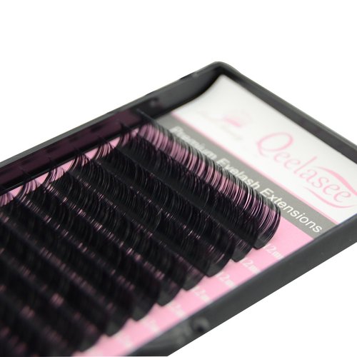 Qeelasee 0.07 Thickness D Curl 12mm Volume Mink Eyelash Extensions Silk Individual Lash Extensions Semi-permanent Pure Korean Silk lashes Soft Application for Professional Salon Use