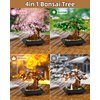 Muiurple Bonsai Tree Building Sets, Four Season Cherry Bonsai Tree Building Kit, Artificial Plant Decor for Home, Mother's Day Present for Her, Xmas Gifts for Adults Girls&Boys (493pcs)