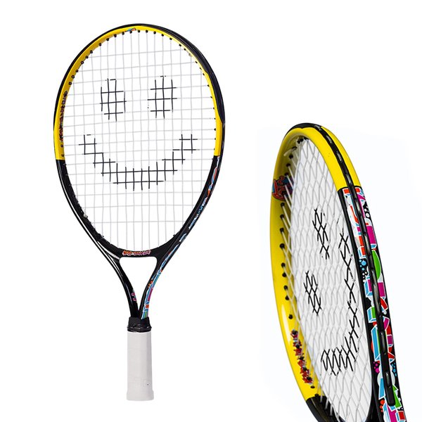 Kids Tennis Racket with Training Videos – 17 Inch Aluminum Youth Tennis Racket, Neoprene Handle – Junior Tennis Racket for Kids Age 5-12 – Childrens Tennis Rackets by Street Tennis Club, Black/Yellow