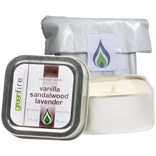 Greenfire All Natural Massage Oil Candle, Lavender Sandalwood Vanilla, Travel Size 2 Fluid Ounce
