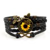 Yucaxu Sunflower Leather Bracelets Boho Wrap Bracelet Handmade Braided Rope Charms Sunflower Bracelet for Women Girls Bohemian Wrap Bracelets Mother's Day Gifts for Mom
