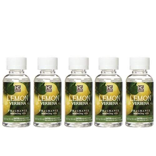 Hosley Premium Lemon Verbena Highly Scented Warming Oils for Aromatherapy, Meditation, Yoga, Spa Experience Zesty Bliss with Highly Scented Fragrance Oils for Home 55 ml Bottles Pack of 5