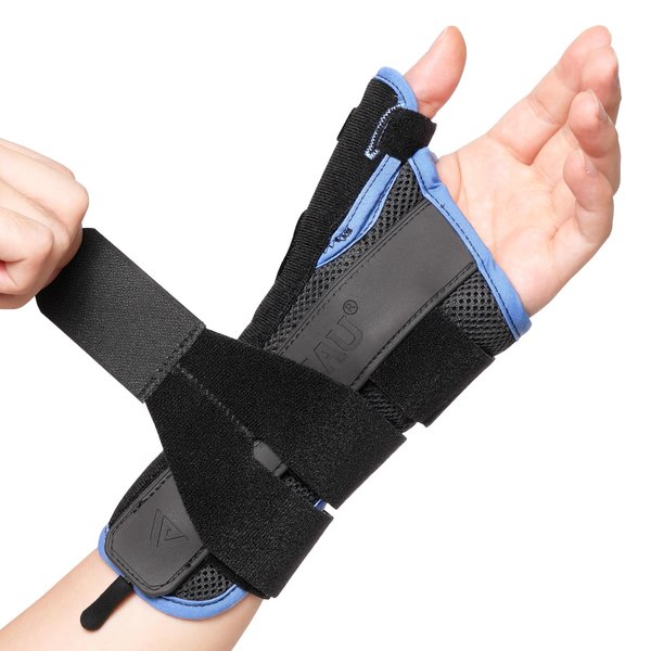 Velpeau Carpal Tunnel Wrist Brace Night Support, Completely Stabilizes Wrist & Thumb, Thumb Spica Splint for De Quervain's Tenosynovitis, Tendonitis, Arthritis Pain Relief (Breathable, Left Hand, L)