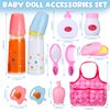 Rotatingpals 21 Pcs Baby Doll Accessories Baby Doll Diaper Bag Set with Accessories Include Diaper Disappearing Milk Bottles Pacifier Bib Baby Doll Feeding and Caring Set for Boys Girls Birthday Gifts