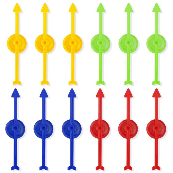 12pcs Arrow Game Spinners, 3.94in 4 Colors Plastic Spinners Pointer for Classroom Board Game Spinners Wheel for Activities DIY Projects