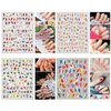 TailaiMei 12 Sheets Abstract Nail Art Stickers, Graffiti Fun Self-Adhesive Nail Decals, Minimalist Art Nail Decoration for Women