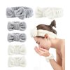 Spa Headband and Wristband Set,Face Wash Spa Headband and Wristband Set, Face Wash Headband Makeup Skincare Headband Wrist Bands Microfiber Wristbands for Women Girls Skin Care-Beige+Grey
