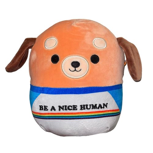 Squishmallow Official Kellytoy Plush Pets Squad Dogs Cats Bunnies Frogs Squishy Soft Plush Toy Animals (Orangish Biege/White, Sam Dog(Be A Nice Human), 8 Inch)