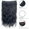 ASKUANG Halo Hair Extensions for Women Wavy Curly Hair Extensions Invisible Wire Adjustable Size Removable Secure Clip in Extensions (Black)