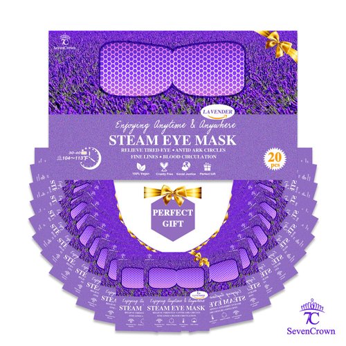 Sleep Mask for Travel Essentials,Steam Eye Mask,Warm Compress for Eyes, Heated Eye Mask Reduce Puffiness & Dark Circles & Soothe Tired Eyes, Self Care SPA Relaxation Gifts for Women 20 Packs,Lavender