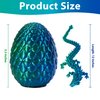 Brotumn 3D Printed Dragon Egg,Crystal Dragon Egg Fidget Toys,Flexible Joints Full Articulated Dragon with Egg,Executive Desk Toys for ADHD, Autism, Relief Anxiety