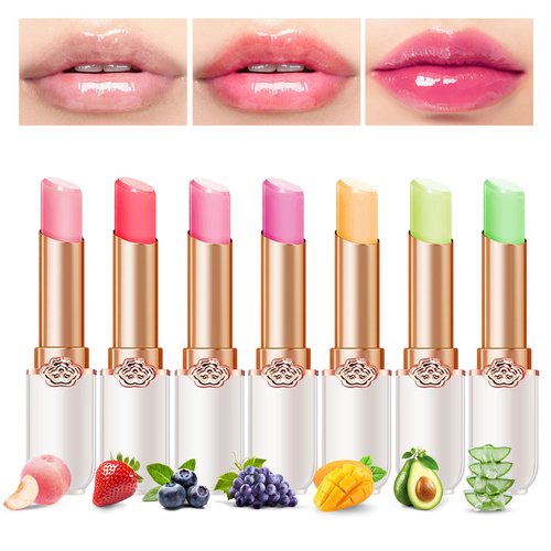 LZXLUKGIR 7PCS Jelly Lipstick Set for Women,Color Changing Lipstick for Kids Girls,Moisturizer Ph Lipstick Tinted Lip Balm,Long Lasting Lip Stick,Labiales Magicos 24 Horas Originales