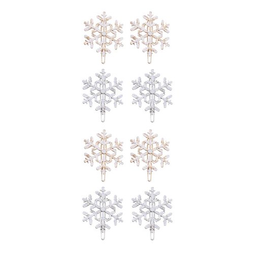 Beaupretty 8 Pieces Christmas Snowflake Hairpins Blue Rhinestone Snowflake Hair Clips Metal Bobby Pins Winter Barrettes for Women Girls