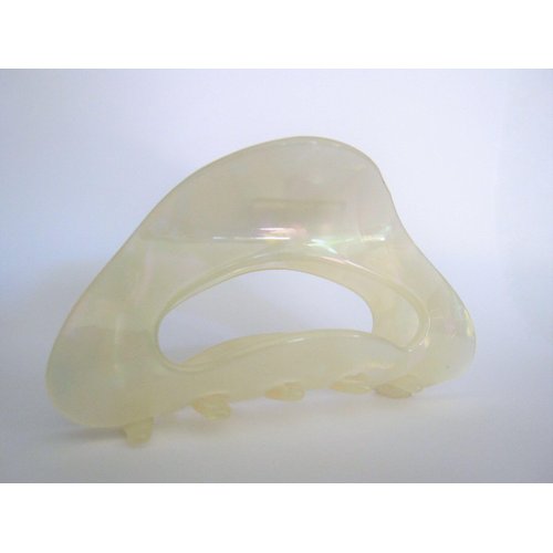 Generic Pearly white iridescent marbled design arch hair claw clip