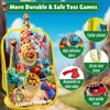 4-in-1 Dinosaur Toss Game for Kids 3-5 4-8 Axe Throwing Ring Toss Bean Bag Cornhole Game Set, Indoor Outdoor Backyard Toys for Toddlers Birthday Party Activities, Boys Gifts Easter Christmas