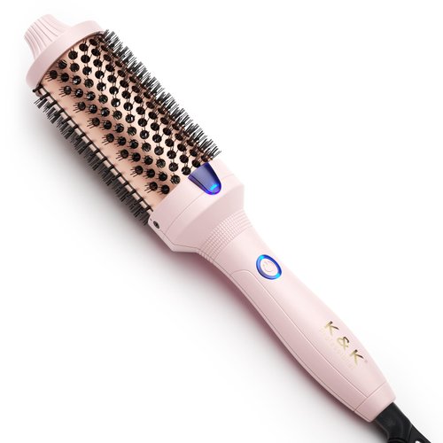 K&K Thermal Brush Curling Iron 1.77 Inch Ceramic Tourmaline Ionic Hair Styler for Loose & Voluminous Curls, Dual Voltage for Long Hair