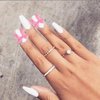 Pink Bow Nail Charm for Women Girl, 100Pcs 3D Nail Decoration Resin Bow Nail Rhinestones Bowknot for DIY Nail Art Accessories